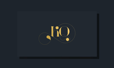 Minimal royal initial letters KQ logo