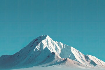 Snow-capped mountain peak, vibrant sky