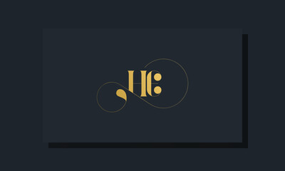 Minimal royal initial letters HE logo