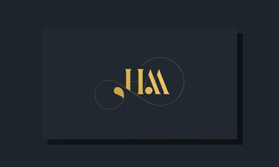 Minimal royal initial letters HM logo