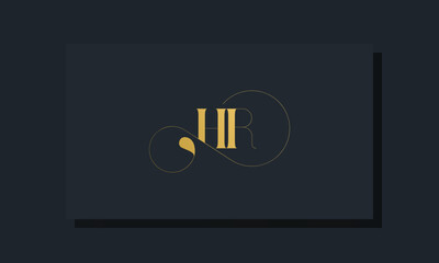 Minimal royal initial letters HR logo