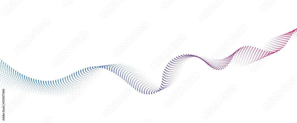 Poster Flowing Dot Wave halftone gradient pattern on transparent background	
