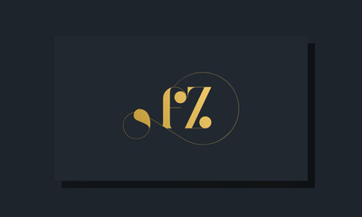 Minimal royal initial letters FZ logo