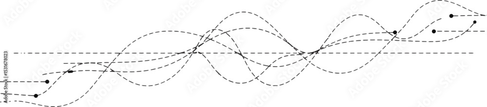 Aufkleber abstract waveform illustration sinusoidal curves and data points