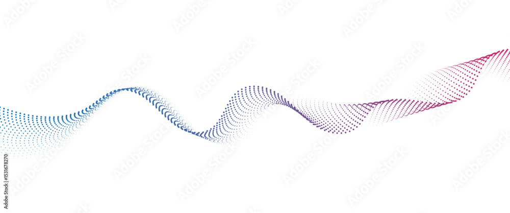 Aufkleber Flowing Dot Wave halftone gradient pattern on transparent background	

