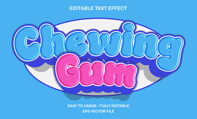Chewing gum text effect, 3d cartoon text style
