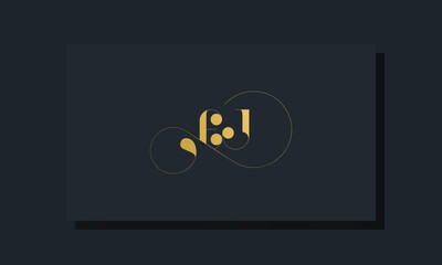 Minimal royal initial letters EJ logo