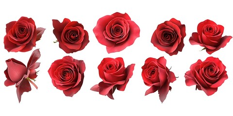 
Valentines Red Roses isolated on a white background


