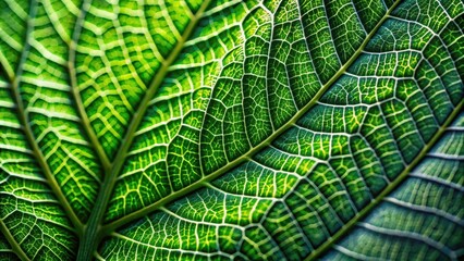 Intricate Leaf Vein Network A Close-Up Study of Natural Geometry and Botanical Detail