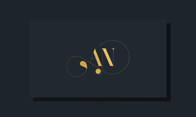 Minimal royal initial letters AN logo.