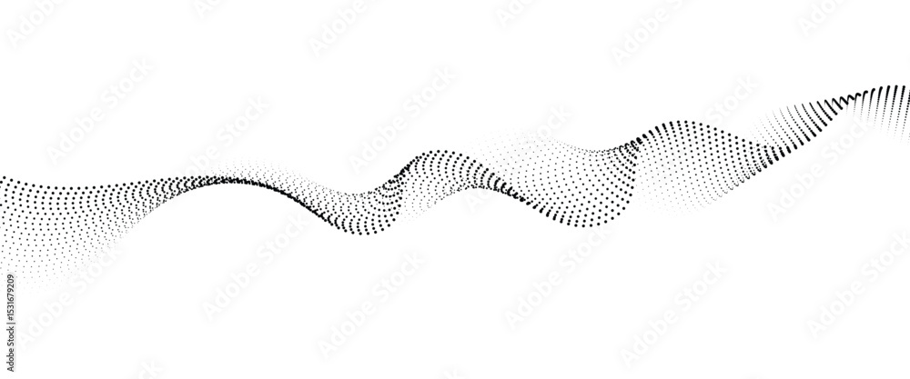 Aufkleber Flowing Dot Wave halftone gradient pattern on transparent background	
