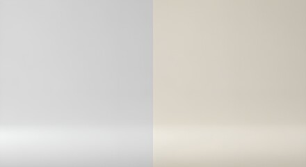 Minimal Studio Mockup Background in White and Ivory, Empty Product Display Simple Scene