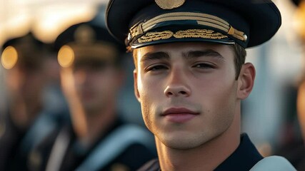Brave Soldier in Military Uniform Staring at Camera Compilation