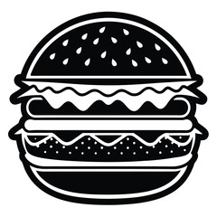 black-and-white-icon-of-hamburger--white-backgroun.eps