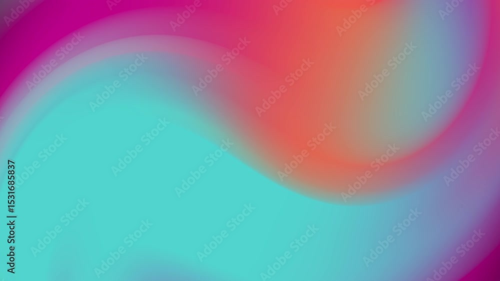 Aufkleber turquoise, red, and purple gradient waves animation is suitable as dynamic video background for mode