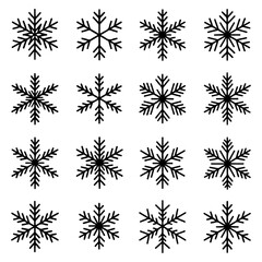High Quality Snowflake line icon set