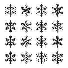 High Quality Snowflake line icon set