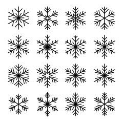 High Quality Snowflake line icon set
