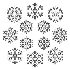 High Quality Snowflake line icon set
