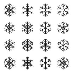 High Quality Snowflake line icon set