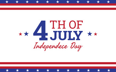 Obraz premium 4th of July Independence Day white background design, with American pattern. Suitable for banner, poster, greeting card. State holiday