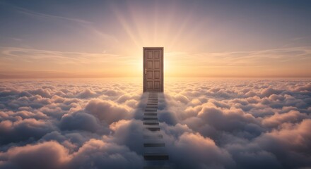 Door to Heaven Cloudscape Sunrise Spiritual Image