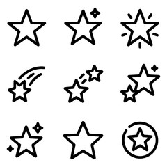 High Quality Stars line icon set
