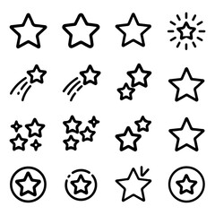 High Quality Stars line icon set