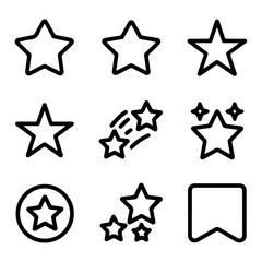 High Quality Stars line icon set