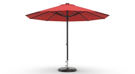 Vivid red patio umbrella stands open