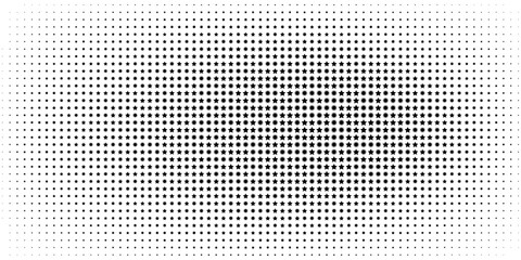 Black halftone star pattern on white background. Linear halftone background. vector