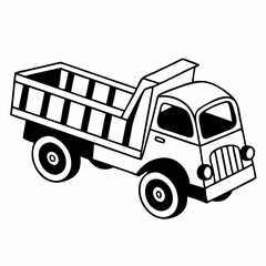 Simple Toy Truck Icon Flat Vector illustration Silhouette Isolated on White Background
Truck Vector Icon Minimal Silhouette of Delivery Vehicle Isolated on White