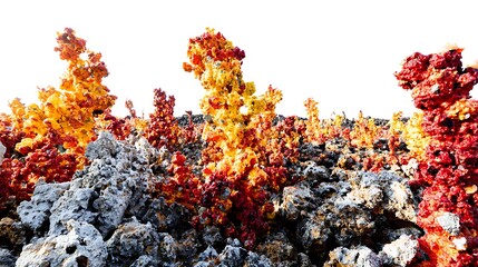 Colorful mineral formations at Mono Lake California