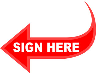 vector label sticker sign here used for contract, agreement letter