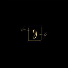 Luxury Letter ey Monogram in Gold Line Style