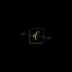 Luxury Letter el Monogram in Gold Line Style