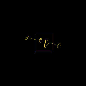 Luxury Letter et Monogram in Gold Line Style