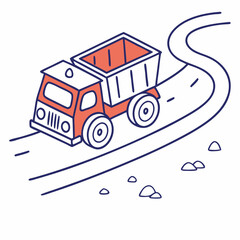 truck art vector icon for transportation apps and websites