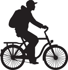 Fototapeta premium silhouette of a man riding a bike