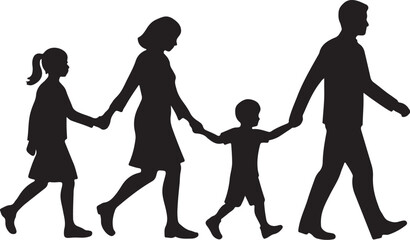 silhouette of a family