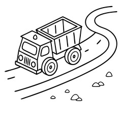 truck art vector icon for transportation apps and websites