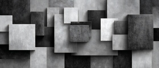 Abstract interlocking squares monochrome textures