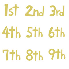 手描きの記念日用の数字アイコンセット