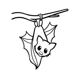  Cute Baby Bat Hanging Upside Down Vector.eps