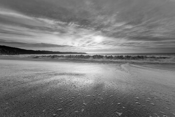 Dramatic Ocean Sunset Seascape Beautiful Inspirational Sea Wave Nature Water Scenic Black And White