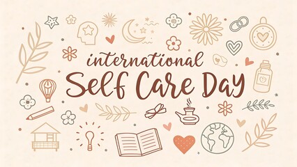 International Self Care Day A Handwritten Brush Lettering Design