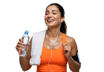 Fitness Woman Refreshing Hydration After Workout Training
