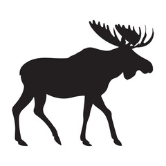 Fototapeta premium Isolated black moose silhouette vector illustration design for print and digital use cases design