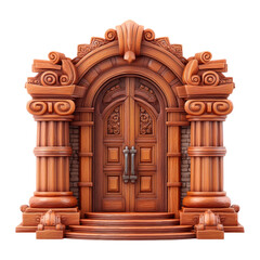 Ornate Wooden Door With Intricate Designs