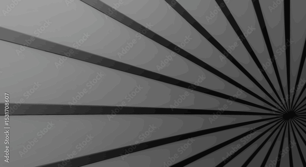 Poster dramatic converging radial lines in grayscale, creating a sense of depth and focus